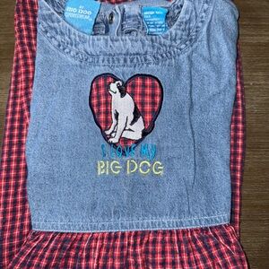 Big Dog Denim & Plaid Puppy Dress - Blue & Red